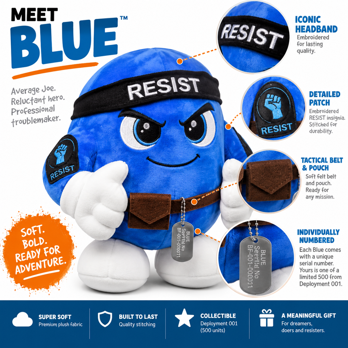 Blue — RESIST: Blue Dot Resistance Collectible Plush